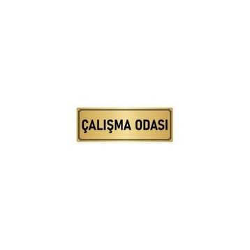 Özarslan Dizayn Departman Kapı İsimliği Çalışma Odası 5x20 cm Altın Renk Metal Yönlendirme Levhası