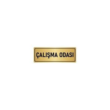 Özarslan Dizayn Departman Kapı İsimliği Çalışma Odası 5x20 cm Altın Renk Metal Yönlendirme Levhası