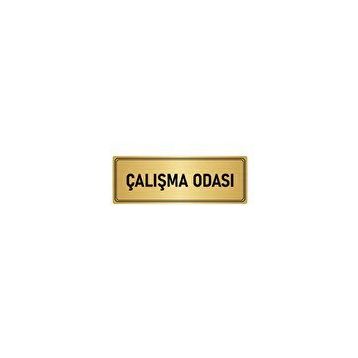 Özarslan Dizayn Departman Kapı İsimliği Çalışma Odası 5x20 cm Altın Renk Metal Yönlendirme Levhası
