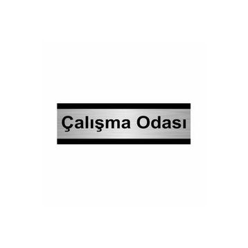 Özarslan Dizayn Departman Kapı İsimliği Çalışma Odası 5x20 cm Gümüş Renk Metal Yönlendirme Levhası