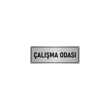 Özarslan Dizayn Departman Kapı İsimliği Çalışma Odası 5x20 cm Gümüş Renk Metal Yönlendirme Levhası
