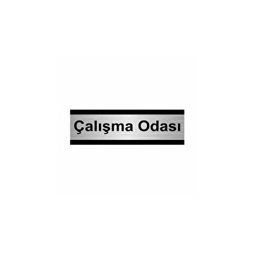 Özarslan Dizayn Departman Kapı İsimliği Çalışma Odası 5x20 cm Gümüş Renk Metal Yönlendirme Levhası