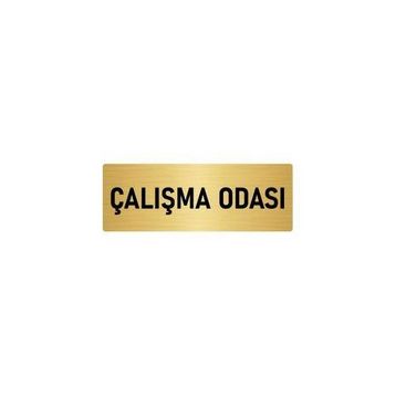 Özarslan Dizayn Departman Kapı İsimliği Çalışma Odası 7x20 cm Altın Renk Metal Yönlendirme Levhası