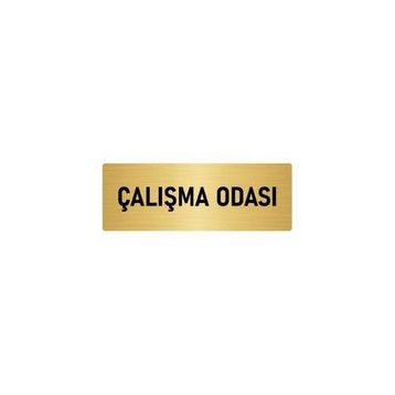 Özarslan Dizayn Departman Kapı İsimliği Çalışma Odası 7x20 cm Altın Renk Metal Yönlendirme Levhası