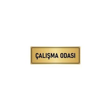Özarslan Dizayn Departman Kapı İsimliği Çalışma Odası 7x20 cm Altın Renk Metal Yönlendirme Levhası