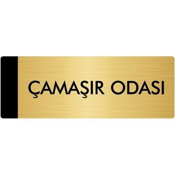 Özarslan Dizayn Departman Kapı İsimliği Çamaşır Odası 5x20 cm Altın Renk Metal Yönlendirme Levhası