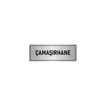 Özarslan Dizayn Departman Kapı İsimliği Çamaşırhane 10x20 cm Gümüş Renk Metal Yönlendirme Levhası