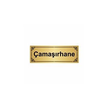Özarslan Dizayn Departman Kapı İsimliği Çamaşırhane 7x20 cm Altın Renk Metal Yönlendirme Levhası