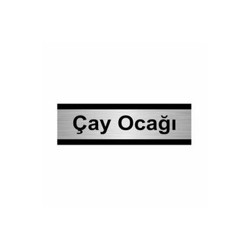 Özarslan Dizayn Departman Kapı İsimliği Çay Ocağı 10x20 cm Gümüş Renk Metal Yönlendirme Levhası