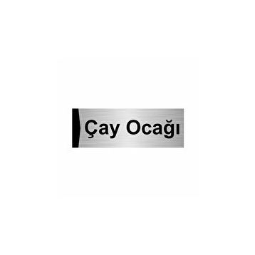 Özarslan Dizayn Departman Kapı İsimliği Çay Ocağı 10x20 cm Gümüş Renk Metal Yönlendirme Levhası