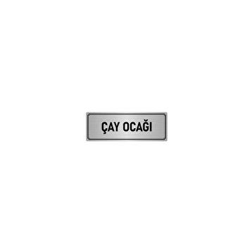 Özarslan Dizayn Departman Kapı İsimliği Çay Ocağı 10x20 cm Gümüş Renk Metal Yönlendirme Levhası