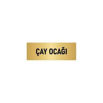 Özarslan Dizayn Departman Kapı İsimliği Çay Ocağı 7x20 cm Altın Renk Metal Yönlendirme Levhası