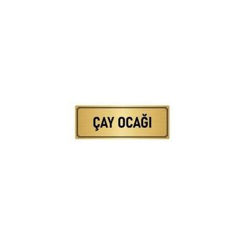 Özarslan Dizayn Departman Kapı İsimliği Çay Ocağı 7x20 cm Altın Renk Metal Yönlendirme Levhası