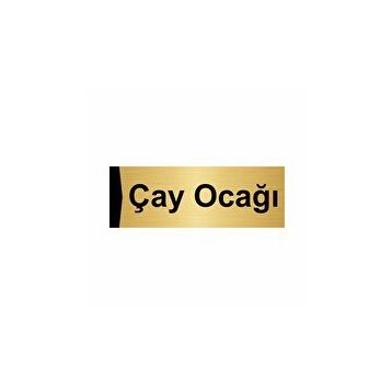 Özarslan Dizayn Departman Kapı İsimliği Çay Ocağı 7x20 cm Altın Renk Metal Yönlendirme Levhası