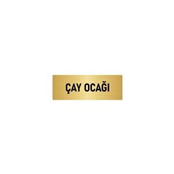 Özarslan Dizayn Departman Kapı İsimliği Çay Ocağı 7x20 cm Altın Renk Metal Yönlendirme Levhası