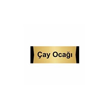 Özarslan Dizayn Departman Kapı İsimliği Çay Ocağı 7x20 cm Altın Renk Metal Yönlendirme Levhası