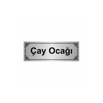 Özarslan Dizayn Departman Kapı İsimliği Çay Ocağı 7x20 cm Gümüş Renk Metal Yönlendirme Levhası
