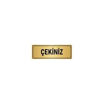 Özarslan Dizayn Departman Kapı İsimliği Çekiniz 10x20 cm Altın Renk Metal Yönlendirme Levhası