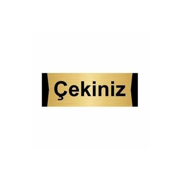 Özarslan Dizayn Departman Kapı İsimliği Çekiniz 10x20 cm Altın Renk Metal Yönlendirme Levhası