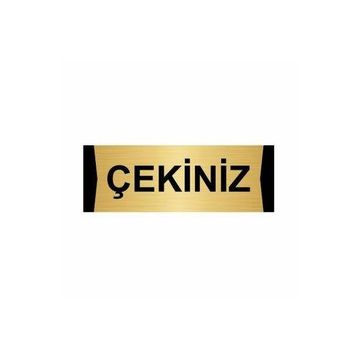 Özarslan Dizayn Departman Kapı İsimliği Çekiniz 10x20 cm Altın Renk Metal Yönlendirme Levhası