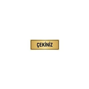 Özarslan Dizayn Departman Kapı İsimliği Çekiniz 10x20 cm Altın Renk Metal Yönlendirme Levhası