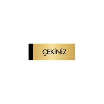 Özarslan Dizayn Departman Kapı İsimliği Çekiniz 10x20 cm Altın Renk Metal Yönlendirme Levhası