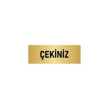 Özarslan Dizayn Departman Kapı İsimliği Çekiniz 7x20 cm Altın Renk Metal Yönlendirme Levhası