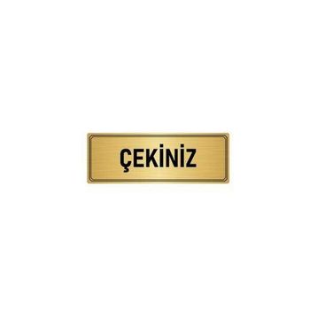 Özarslan Dizayn Departman Kapı İsimliği Çekiniz 7x20 cm Altın Renk Metal Yönlendirme Levhası