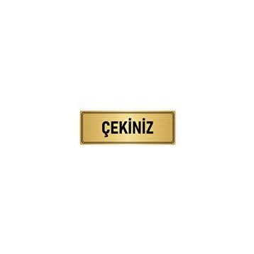 Özarslan Dizayn Departman Kapı İsimliği Çekiniz 7x20 cm Altın Renk Metal Yönlendirme Levhası