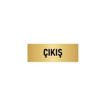 Özarslan Dizayn Departman Kapı İsimliği Çıkış 10x20 cm Altın Renk Metal Yönlendirme Levhası