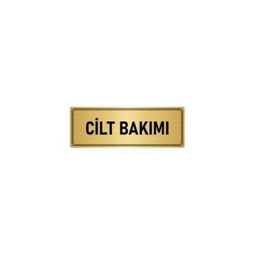 Özarslan Dizayn Departman Kapı İsimliği Cilt Bakımı 10x20 cm Altın Renk Metal Yönlendirme Levhası