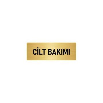 Özarslan Dizayn Departman Kapı İsimliği Cilt Bakımı 10x20 cm Altın Renk Metal Yönlendirme Levhası