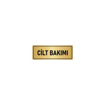 Özarslan Dizayn Departman Kapı İsimliği Cilt Bakımı 5x20 cm Altın Renk Metal Yönlendirme Levhası