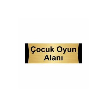 Özarslan Dizayn Departman Kapı İsimliği Çocuk Oyun Alanı 10x20 cm Altın Renk Metal Yönlendirme Levhası