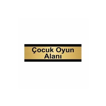 Özarslan Dizayn Departman Kapı İsimliği Çocuk Oyun Alanı 10x20 cm Altın Renk Metal Yönlendirme Levhası