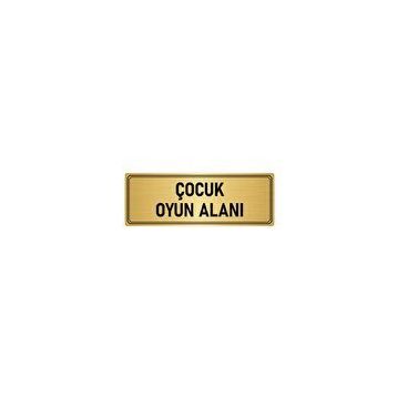 Özarslan Dizayn Departman Kapı İsimliği Çocuk Oyun Alanı 10x20 cm Altın Renk Metal Yönlendirme Levhası