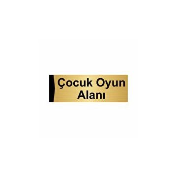 Özarslan Dizayn Departman Kapı İsimliği Çocuk Oyun Alanı 10x20 cm Altın Renk Metal Yönlendirme Levhası