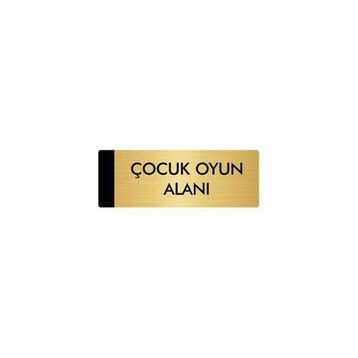 Özarslan Dizayn Departman Kapı İsimliği Çocuk Oyun Alanı 10x20 cm Altın Renk Metal Yönlendirme Levhası
