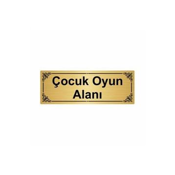 Özarslan Dizayn Departman Kapı İsimliği Çocuk Oyun Alanı 7x20 cm Altın Renk Metal Yönlendirme Levhası