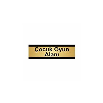 Özarslan Dizayn Departman Kapı İsimliği Çocuk Oyun Alanı 7x20 cm Altın Renk Metal Yönlendirme Levhası