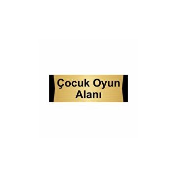Özarslan Dizayn Departman Kapı İsimliği Çocuk Oyun Alanı 7x20 cm Altın Renk Metal Yönlendirme Levhası