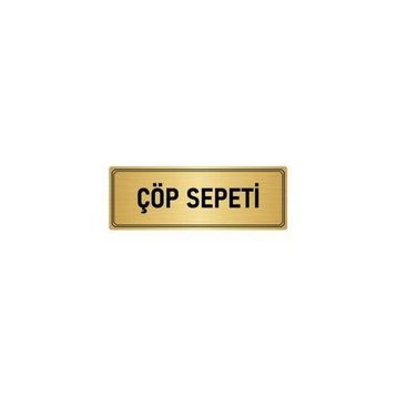 Özarslan Dizayn Departman Kapı İsimliği Çöp Sepeti 10x20 cm Altın Renk Metal Yönlendirme Levhası