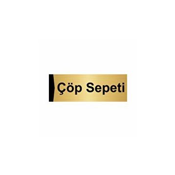 Özarslan Dizayn Departman Kapı İsimliği Çöp Sepeti 10x20 cm Altın Renk Metal Yönlendirme Levhası