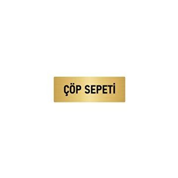 Özarslan Dizayn Departman Kapı İsimliği Çöp Sepeti 10x20 cm Altın Renk Metal Yönlendirme Levhası