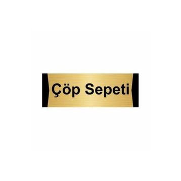 Özarslan Dizayn Departman Kapı İsimliği Çöp Sepeti 5x20 cm Altın Renk Metal Yönlendirme Levhası