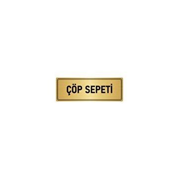 Özarslan Dizayn Departman Kapı İsimliği Çöp Sepeti 5x20 cm Altın Renk Metal Yönlendirme Levhası