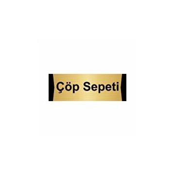 Özarslan Dizayn Departman Kapı İsimliği Çöp Sepeti 5x20 cm Altın Renk Metal Yönlendirme Levhası