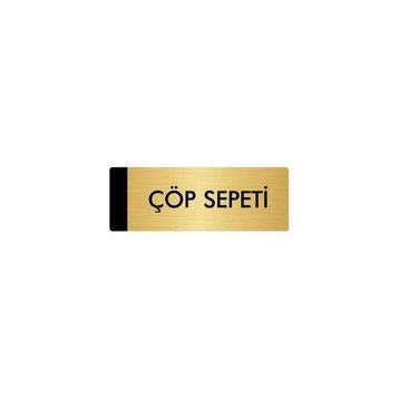 Özarslan Dizayn Departman Kapı İsimliği Çöp Sepeti 5x20 cm Altın Renk Metal Yönlendirme Levhası