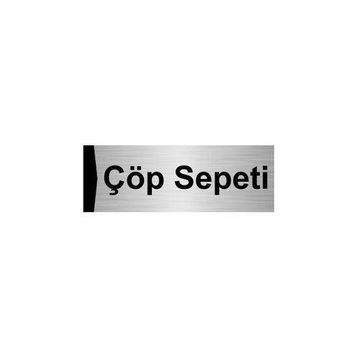 Özarslan Dizayn Departman Kapı İsimliği Çöp Sepeti 5x20 cm Gümüş Renk Metal Yönlendirme Levhası