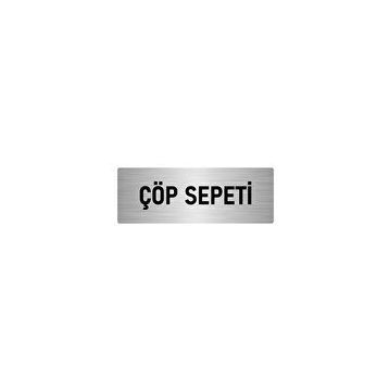 Özarslan Dizayn Departman Kapı İsimliği Çöp Sepeti 5x20 cm Gümüş Renk Metal Yönlendirme Levhası